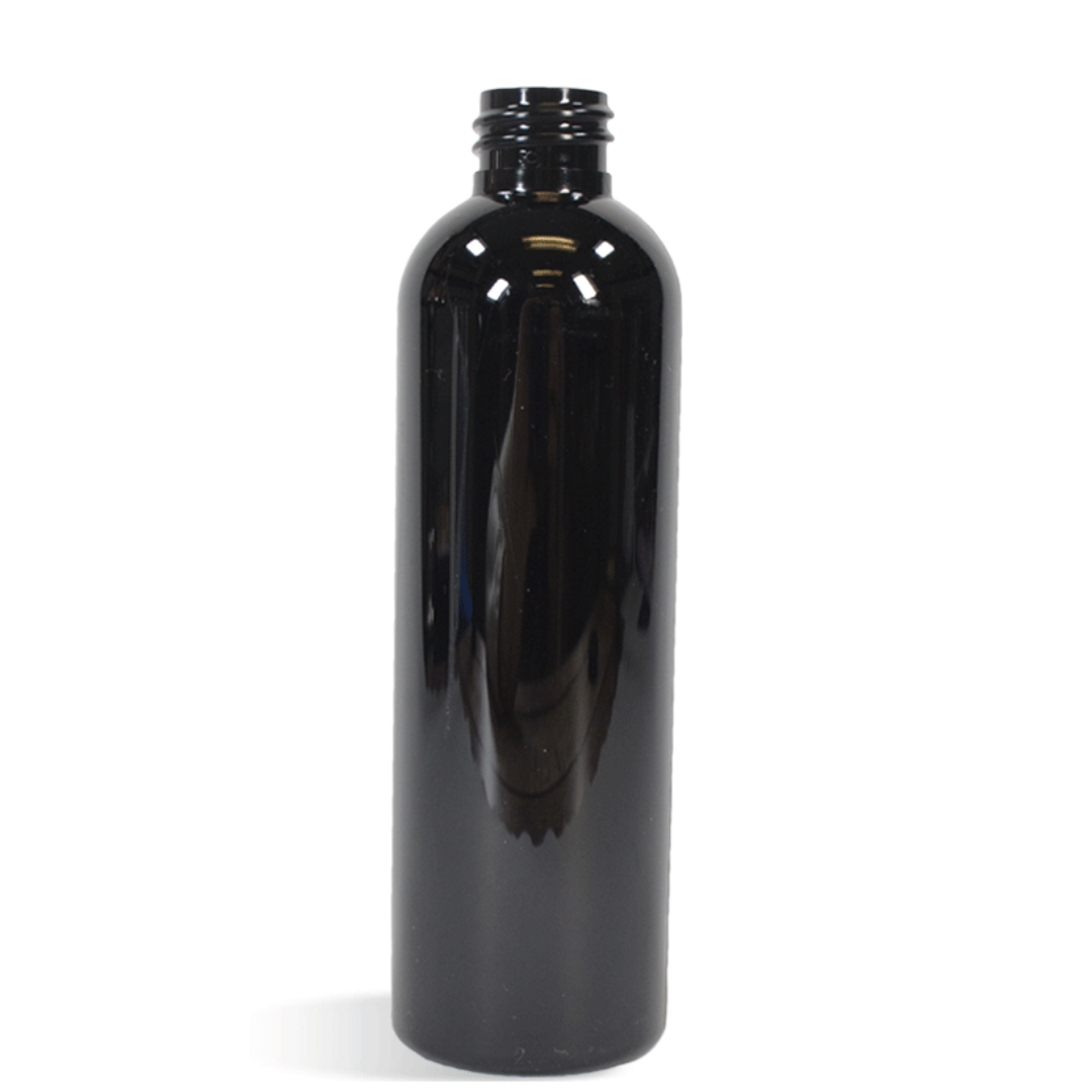 04 oz Black Bullet Bottle w/ Black Ribbed Sprayer(20/410)